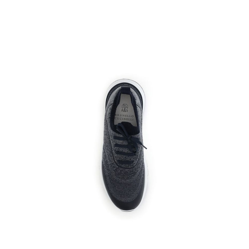 Brunello Cucinelli Gray Cotton Athletic Sneakers for Men