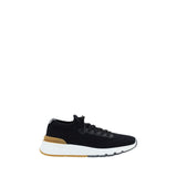 Brunello Cucinelli Black Cotton Athletic Sneakers for Men