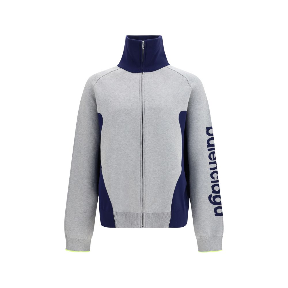 Balenciaga Gray Cotton Sweatshirt - Bodys Zip Knit Sweater