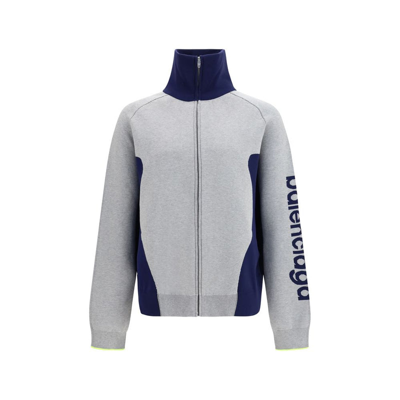 Balenciaga Gray Cotton Sweatshirt - Bodys Zip Knit Sweater
