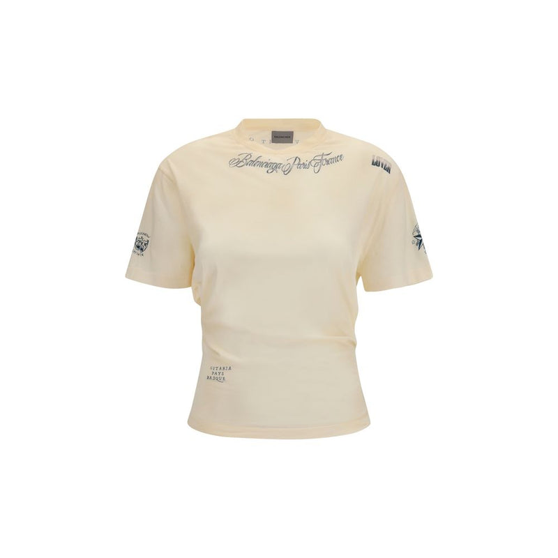 T-shirt Balenciaga en coton beige