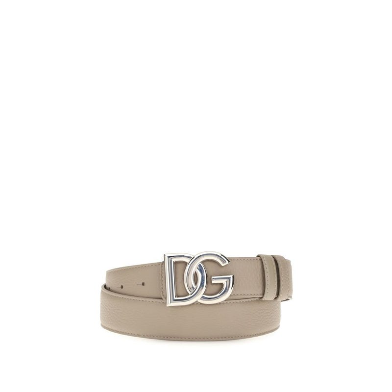 Ceinture Dolce & Gabbana en cuir de veau beige Bos Taurus coupe classique