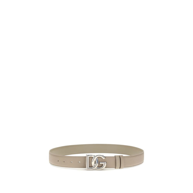 Ceinture Dolce & Gabbana en cuir de veau beige Bos Taurus coupe classique