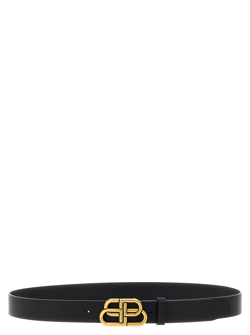 Ceinture Balenciaga en cuir de veau noir