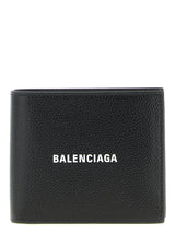 Portefeuille Balenciaga en cuir de veau noir