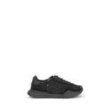 Dolce & Gabbana Black Calf Leather Bos Taurus Chunky Sneakers