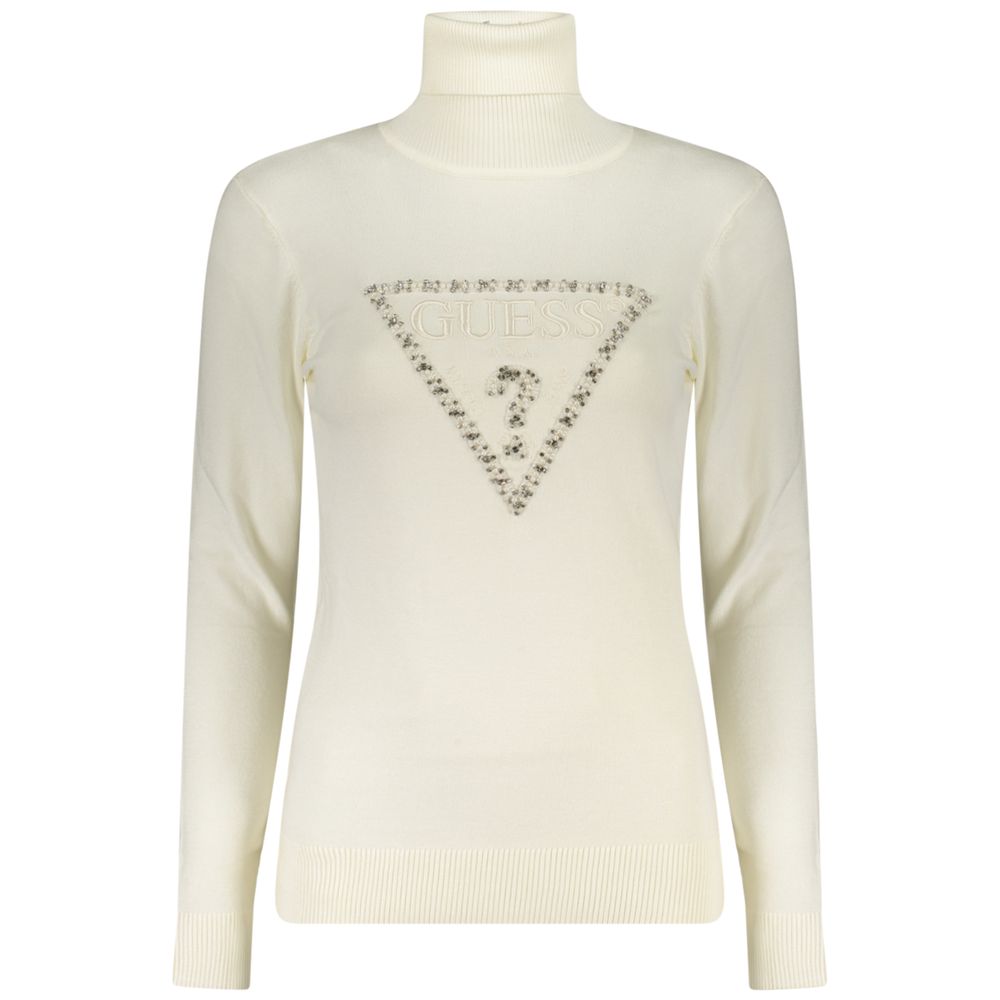 Guess Jeans Bianco Viscosa Turtleneck Sweater pour Femme
