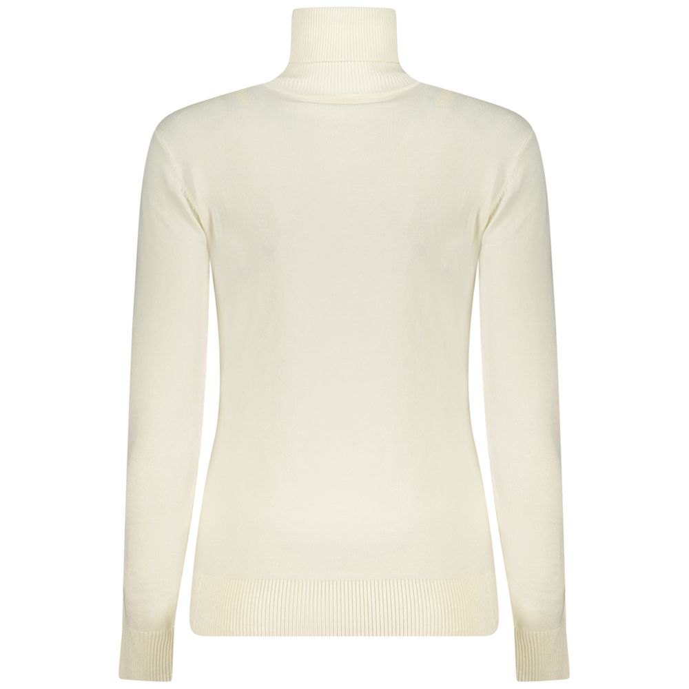Guess Jeans Bianco Viscosa Turtleneck Sweater pour Femme
