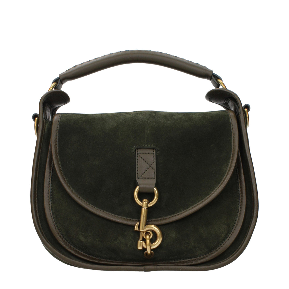 Sac à main en cuir vert Burberry