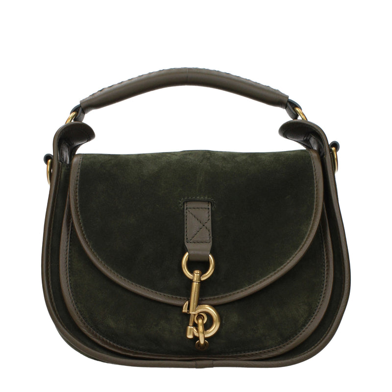 Sac à main en cuir vert Burberry