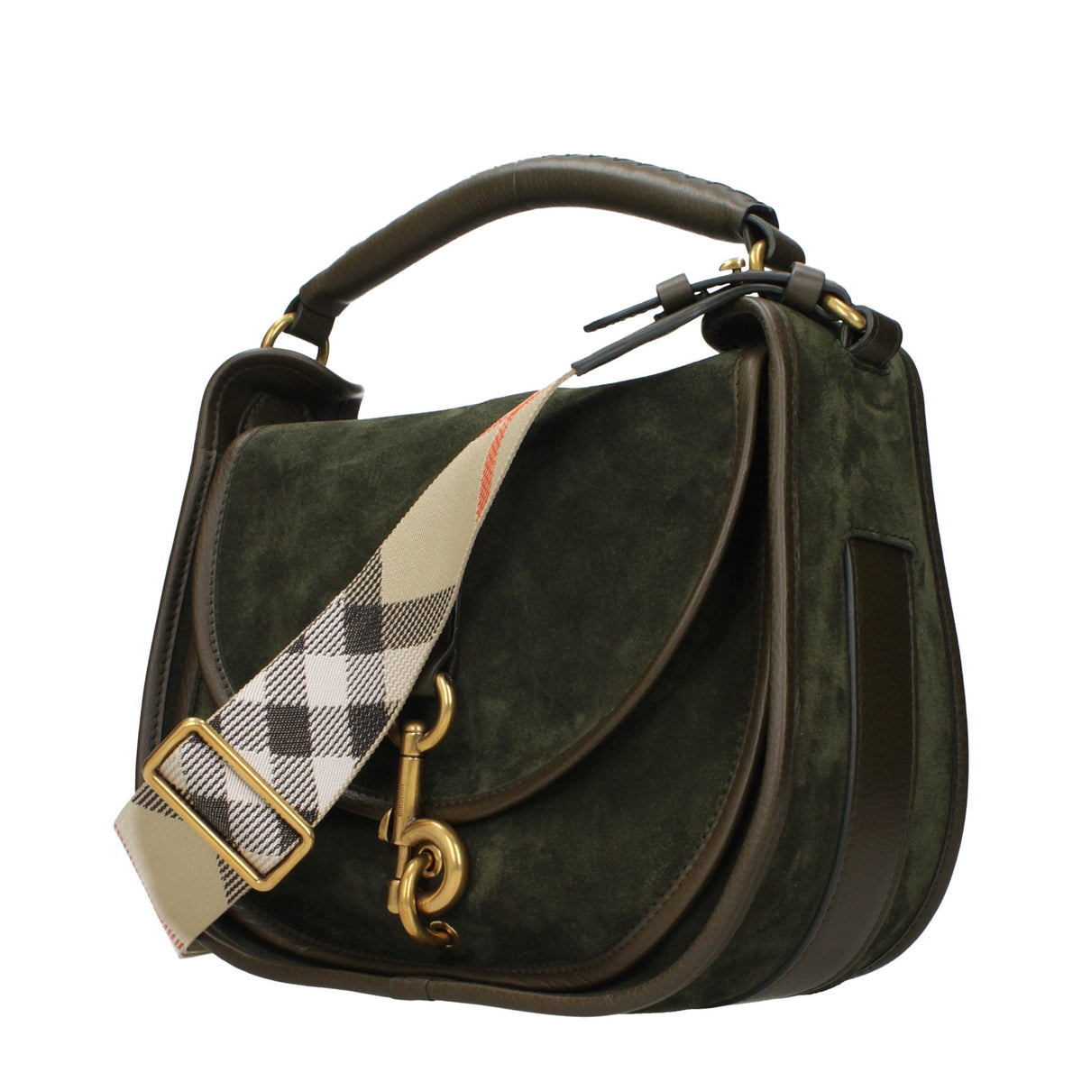 Sac à main en cuir vert Burberry