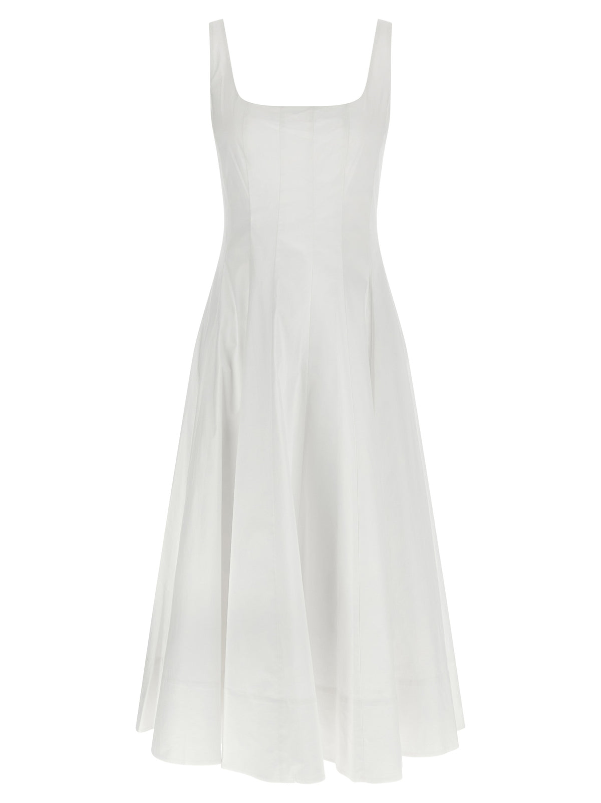 Staud White Cotton Midi Dress