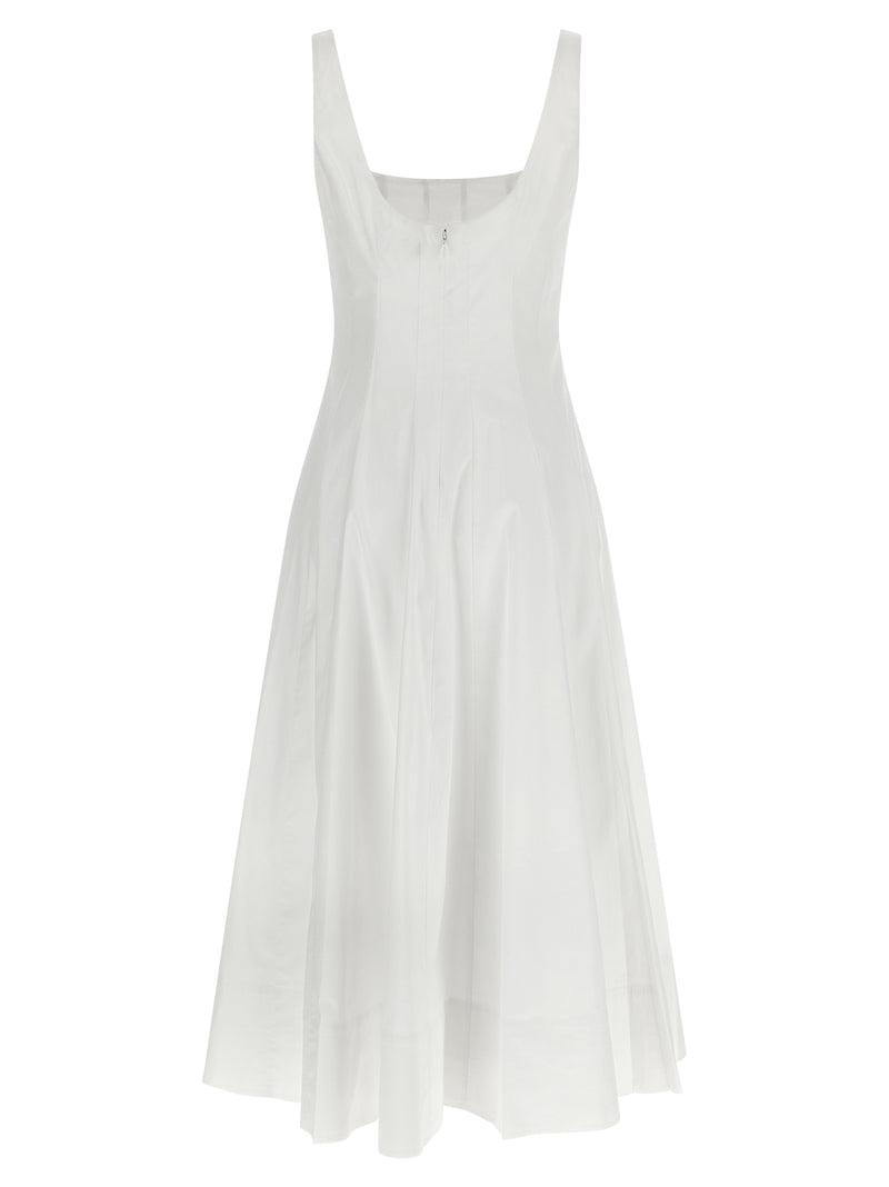 Staud White Cotton Midi Dress