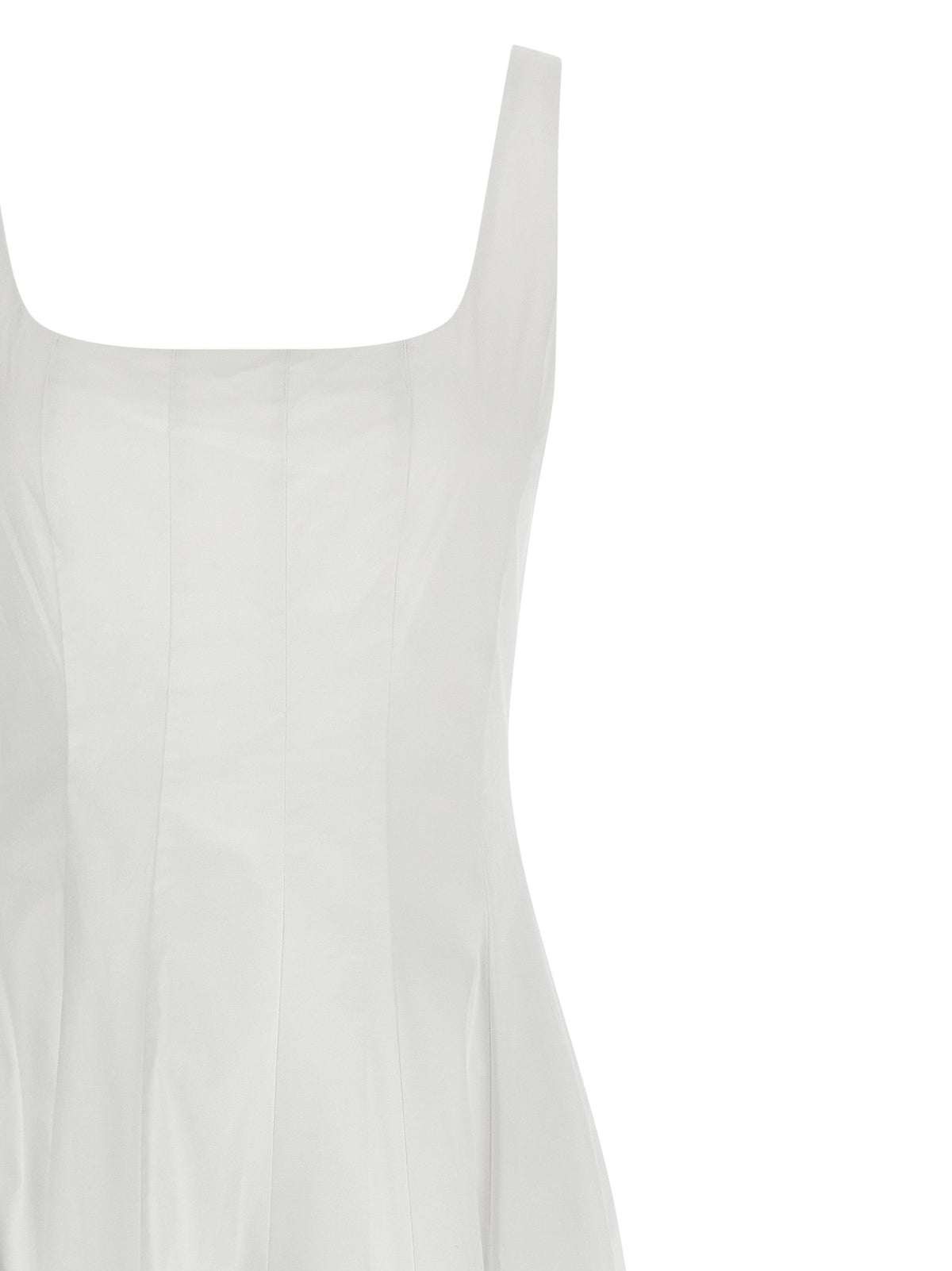 Staud White Cotton Midi Dress