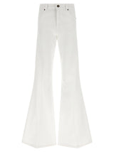Twinset White Cotton Flared Jeans