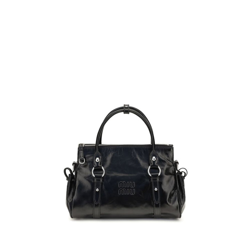 Miu Miu Black Calf Leather Bos Taurus Handbag