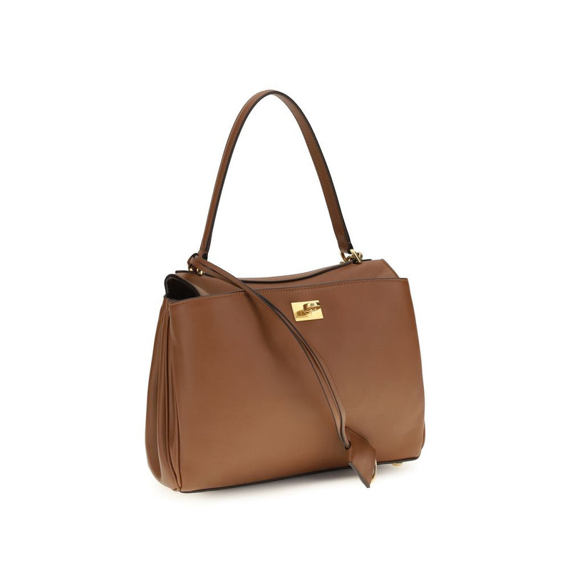 Sac bandoulière Balenciaga Bos Taurus en cuir de veau marron