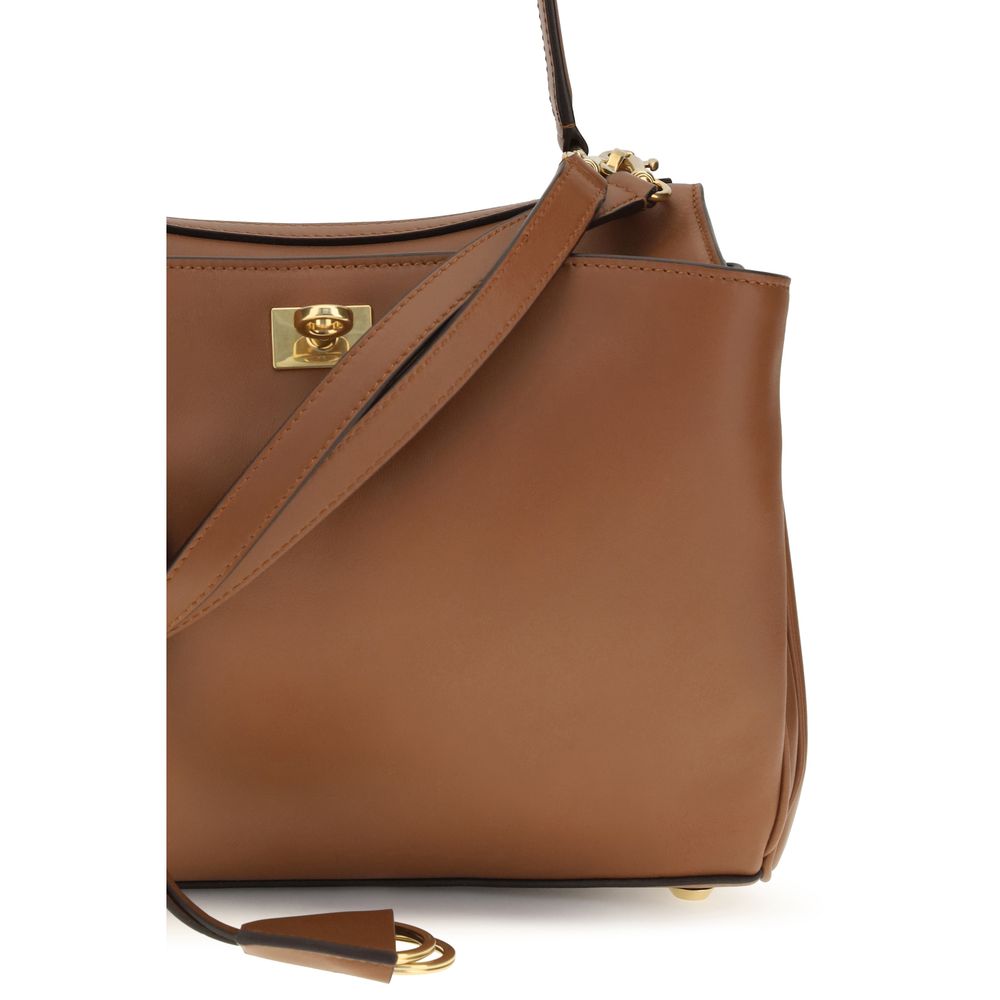 Sac bandoulière Balenciaga Bos Taurus en cuir de veau marron