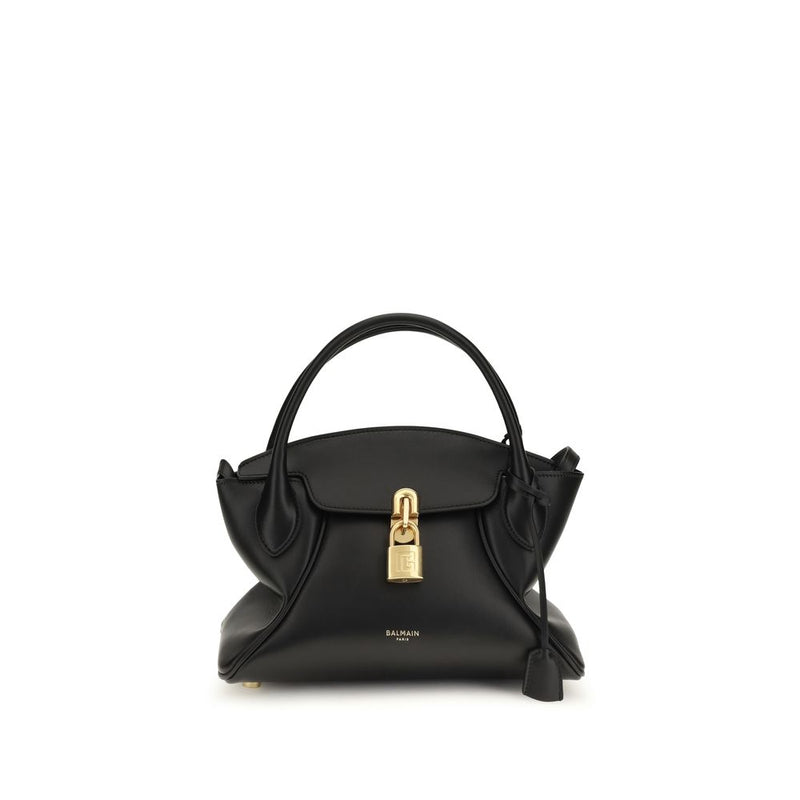Sac à main Balmain en cuir de veau noir Bos Taurus