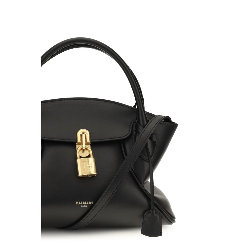 Sac à main Balmain en cuir de veau noir Bos Taurus