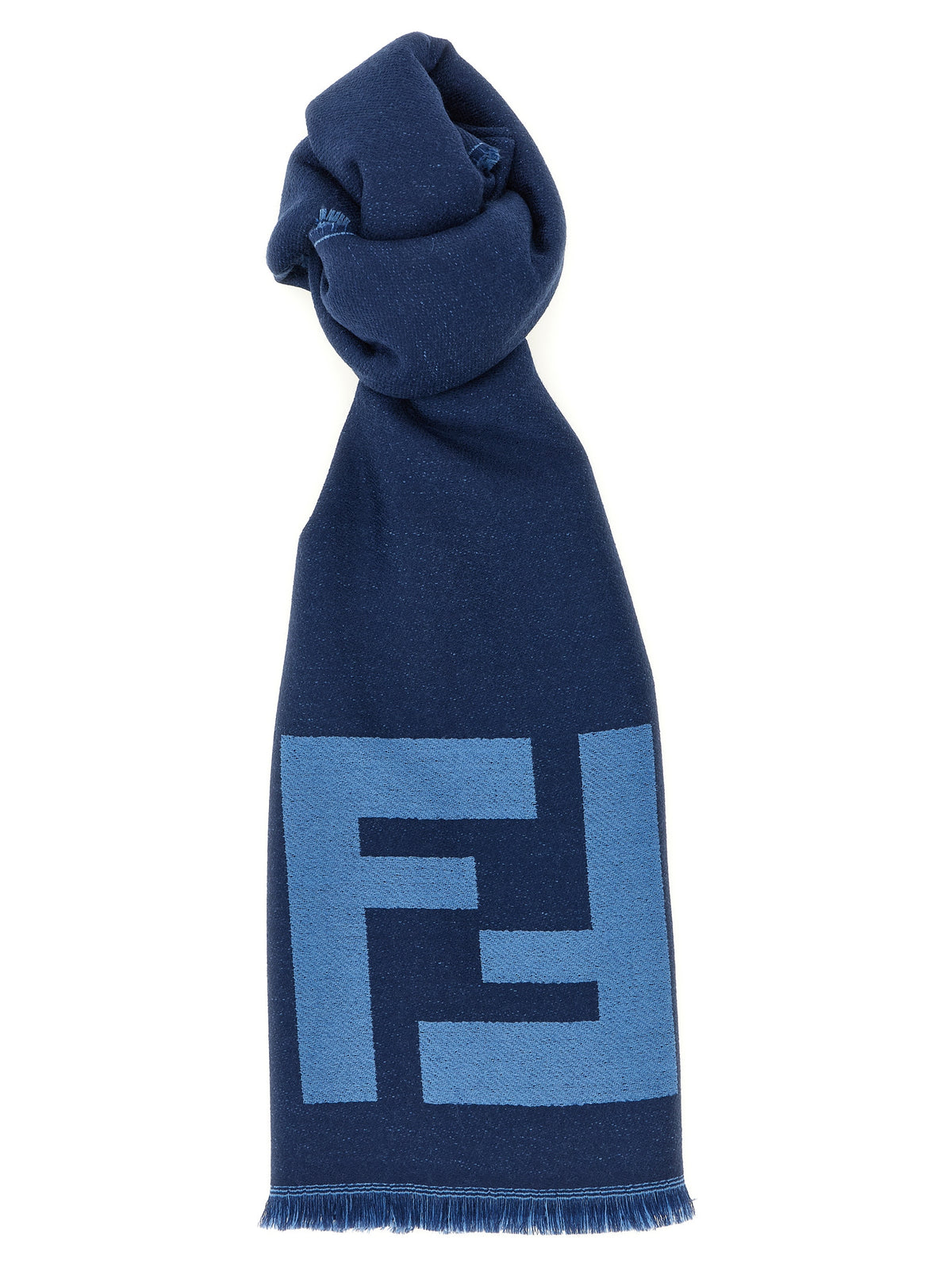 Écharpe Fendi en laine vierge bleue