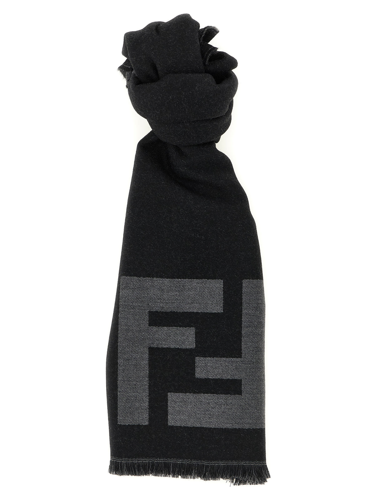Écharpe Fendi en laine vierge noire