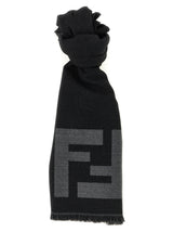 Écharpe Fendi en laine vierge noire