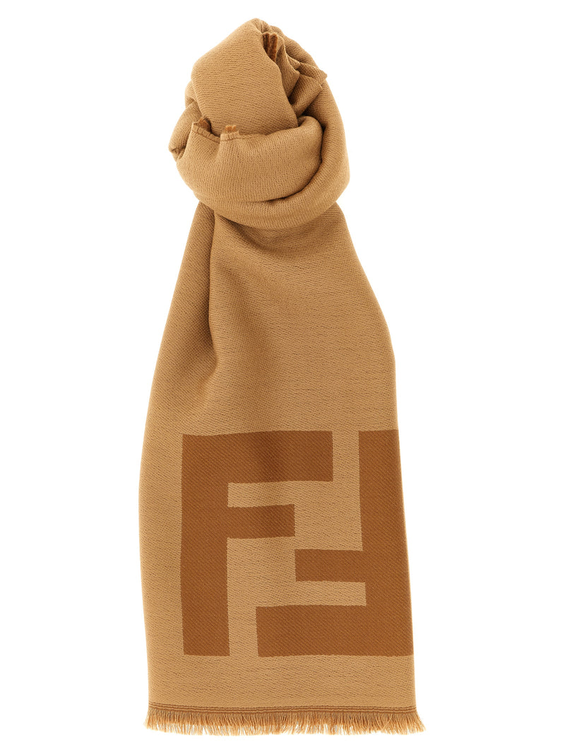 Fendi Brown Virgin Wool Foulard - Timeless Luxury