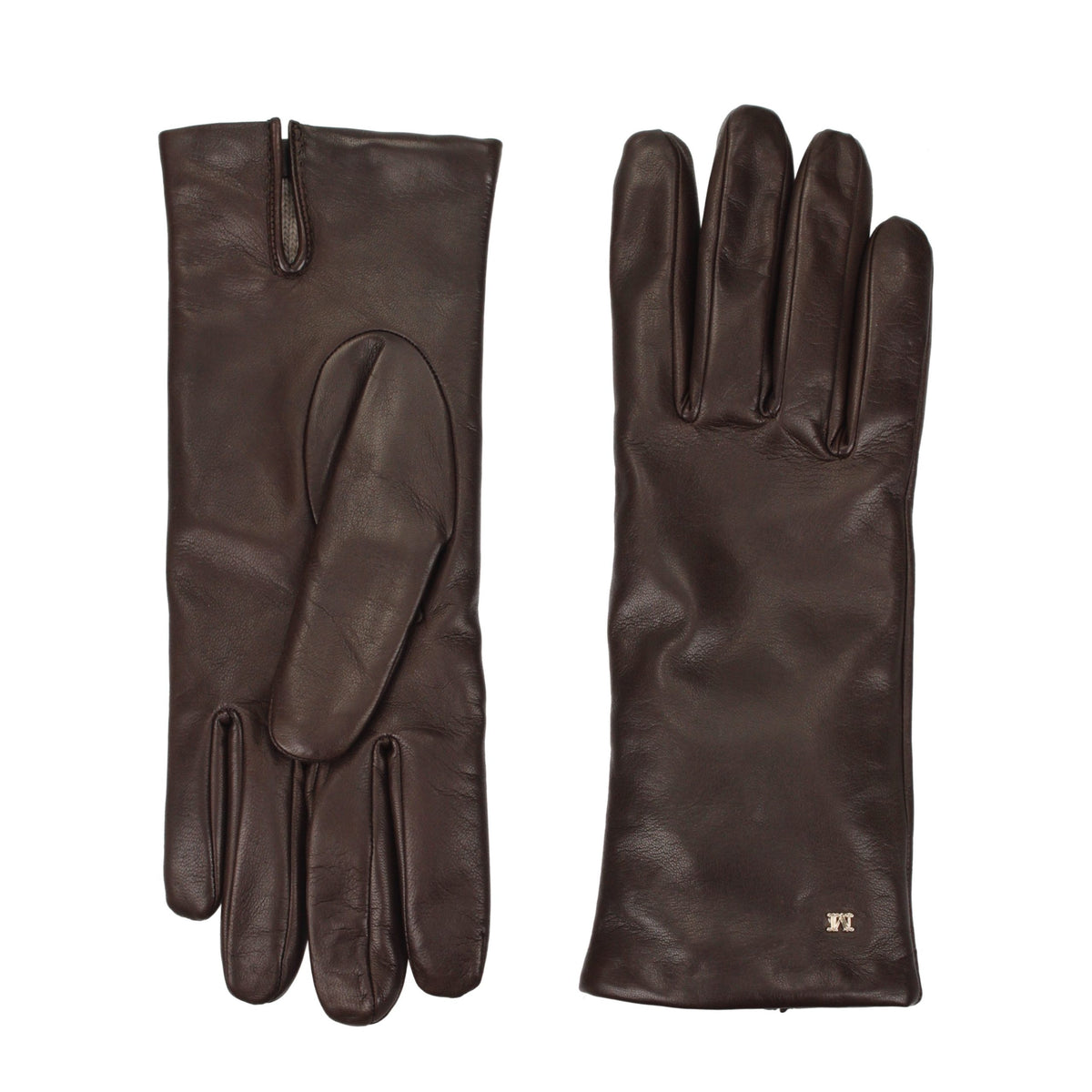 Gants en cuir marron Max Mara