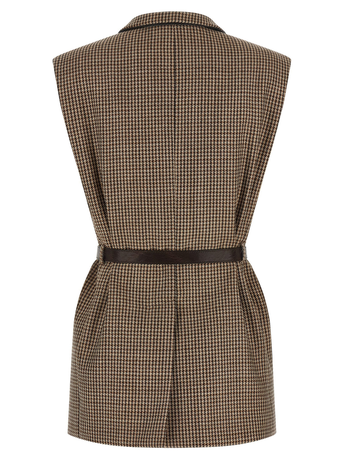 Brunello Cucinelli Gilet sans manches beige en laine vierge