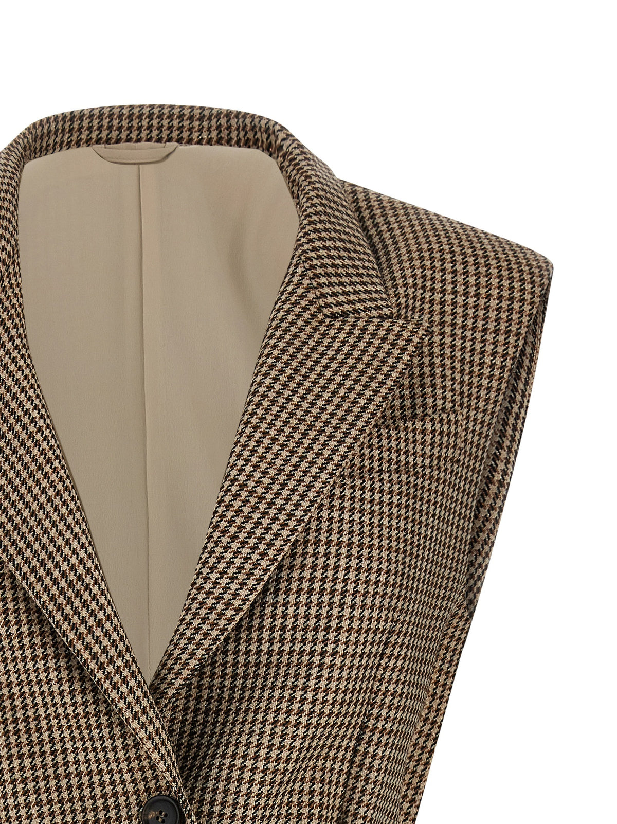 Brunello Cucinelli Gilet sans manches beige en laine vierge