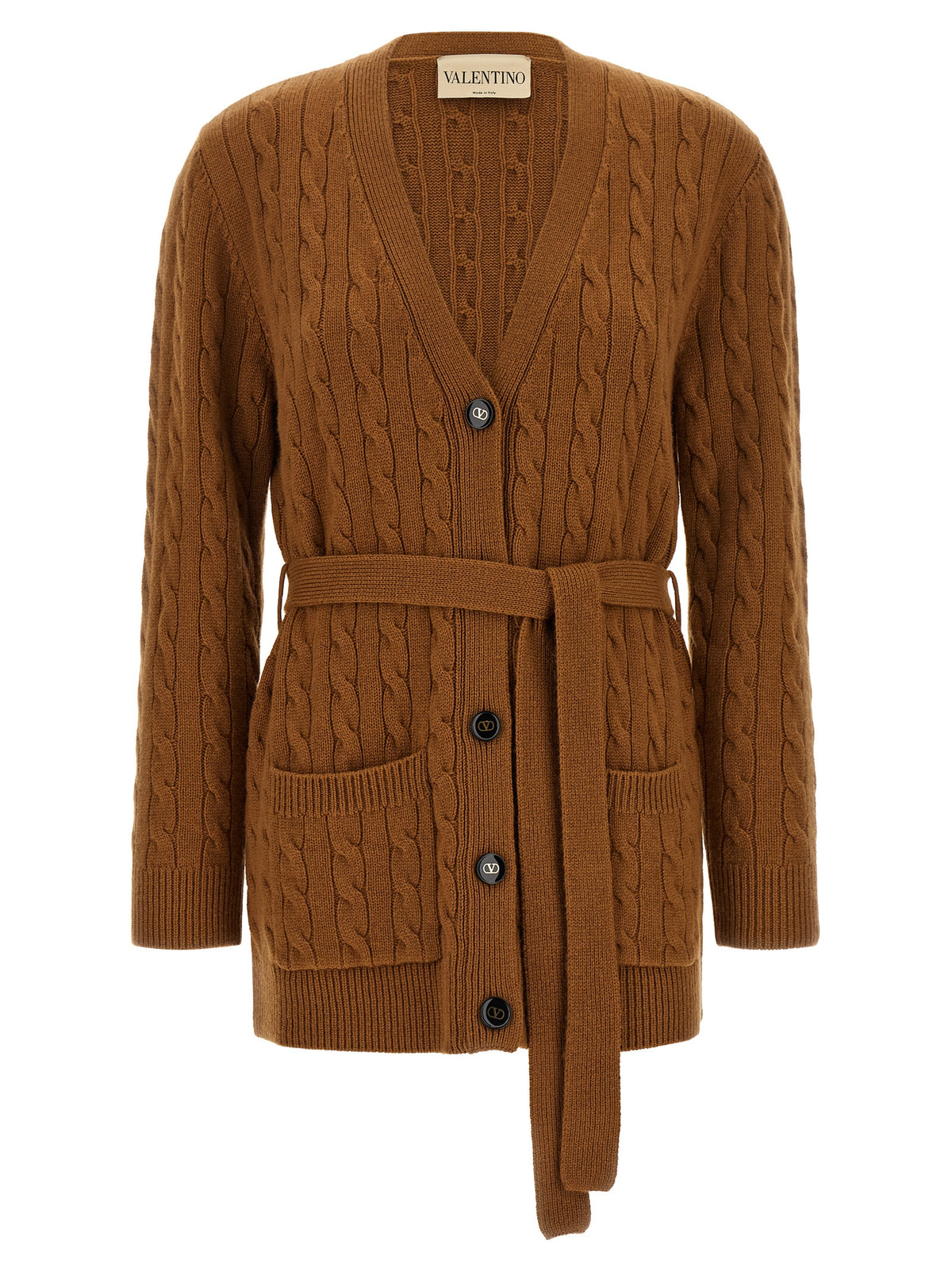 Cardigan Valentino Garavani en cachemire marron