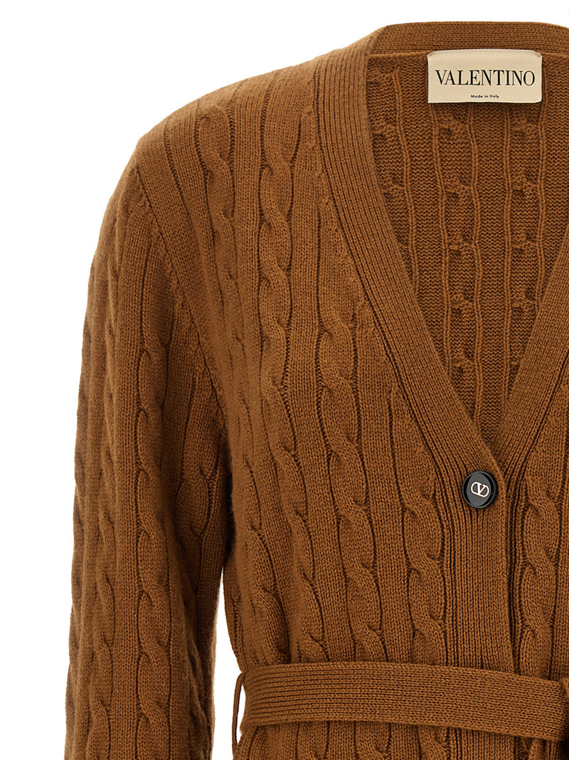 Cardigan Valentino Garavani en cachemire marron