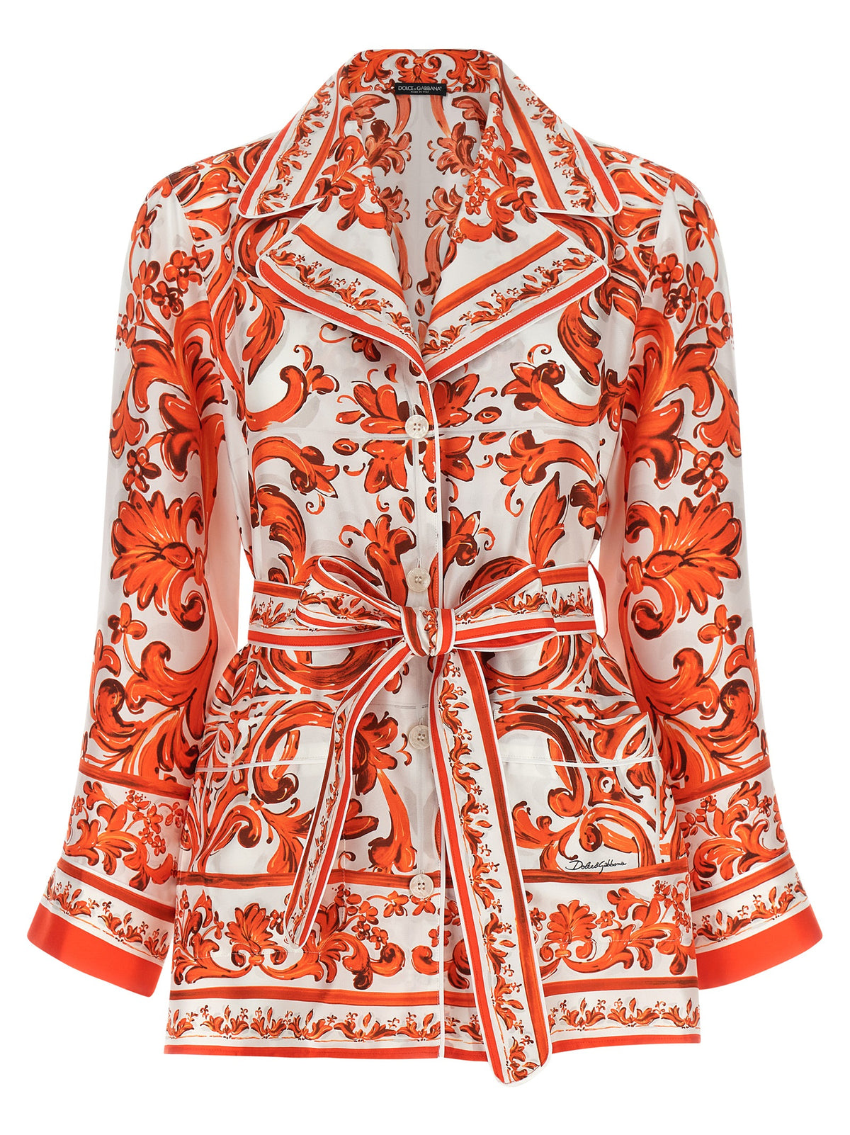Dolce & Gabbana Orange Silk Blouse - Vanity Model