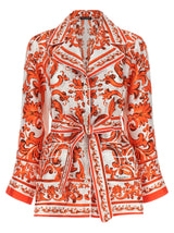 Dolce & Gabbana Orange Silk Blouse - Vanity Model