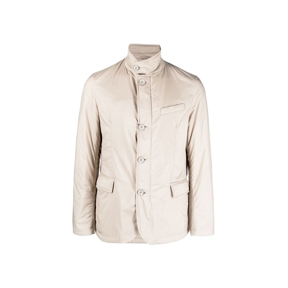 Herno Beige Polyamide Full-Length Jacket for Men