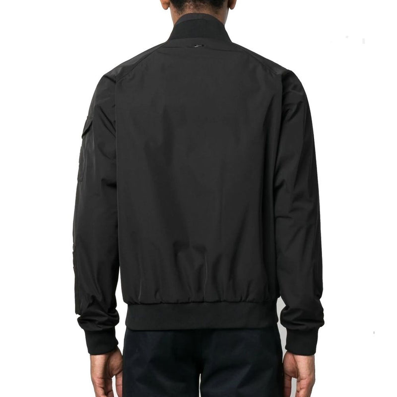 Herno Black Polyester Bomber Jacket for Men