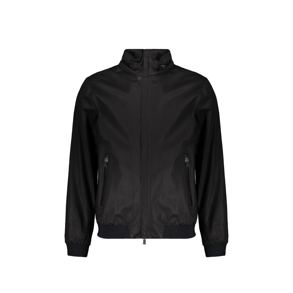 Herno Black Cotton Full-Length Jacket for Men