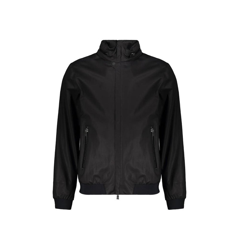 Herno Black Cotton Full-Length Jacket for Men