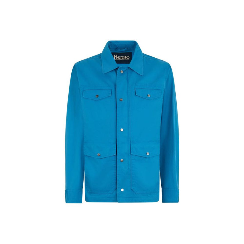 Herno Blue Cotton Denim Jacket for Men