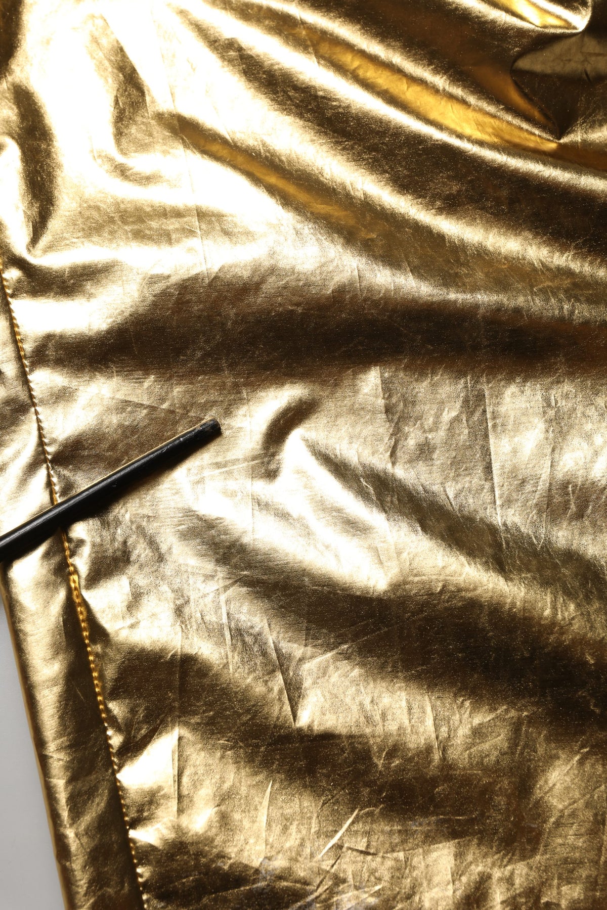 Dolce & Gabbana Metallic Gold High Waist Pleated Tapered Pants