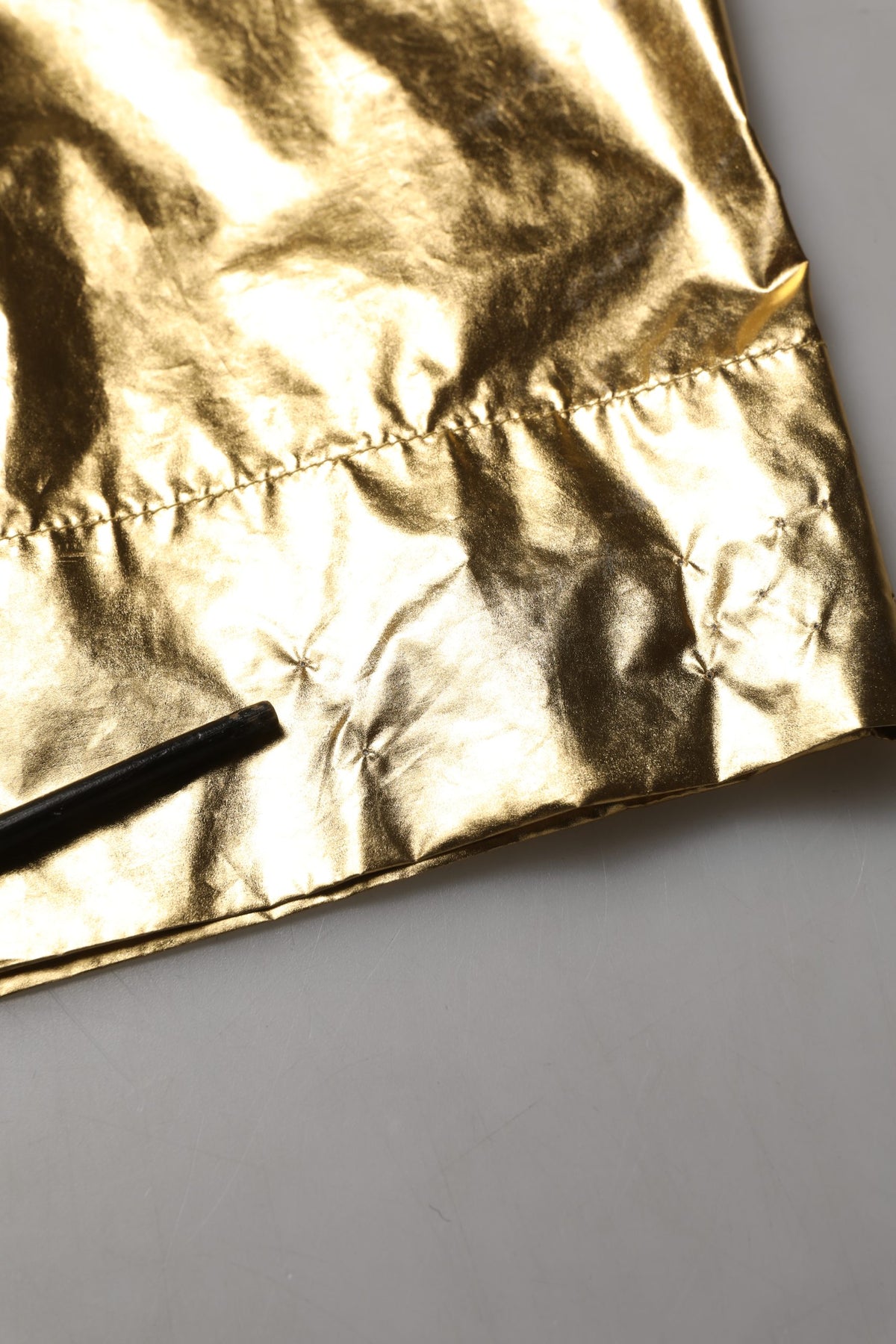 Dolce & Gabbana Metallic Gold High Waist Pleated Tapered Pants