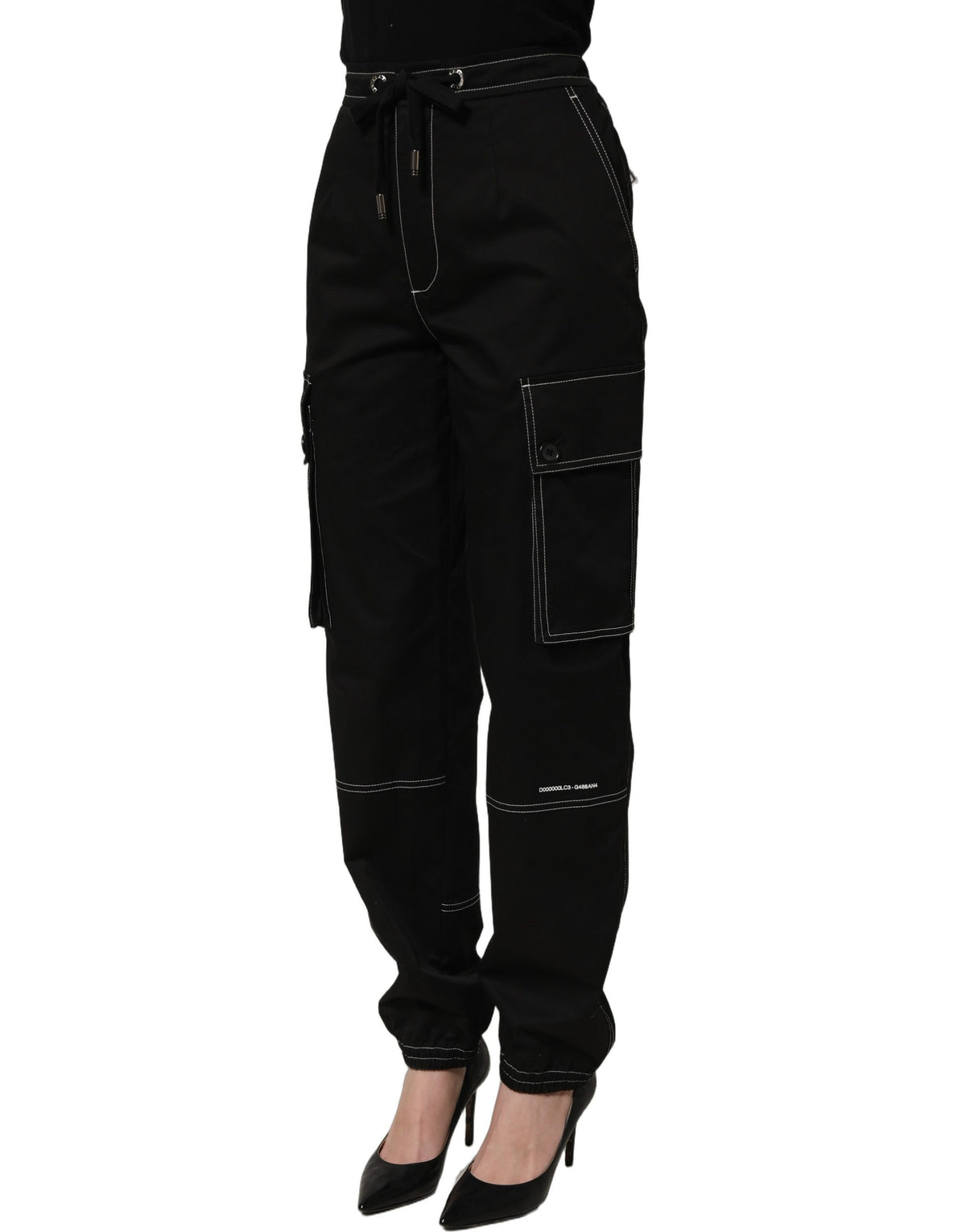 Dolce & Gabbana Black Vibe Cargo High Waist Straight Pants