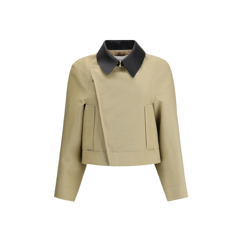 Veste en coton et cuir beige Givenchy