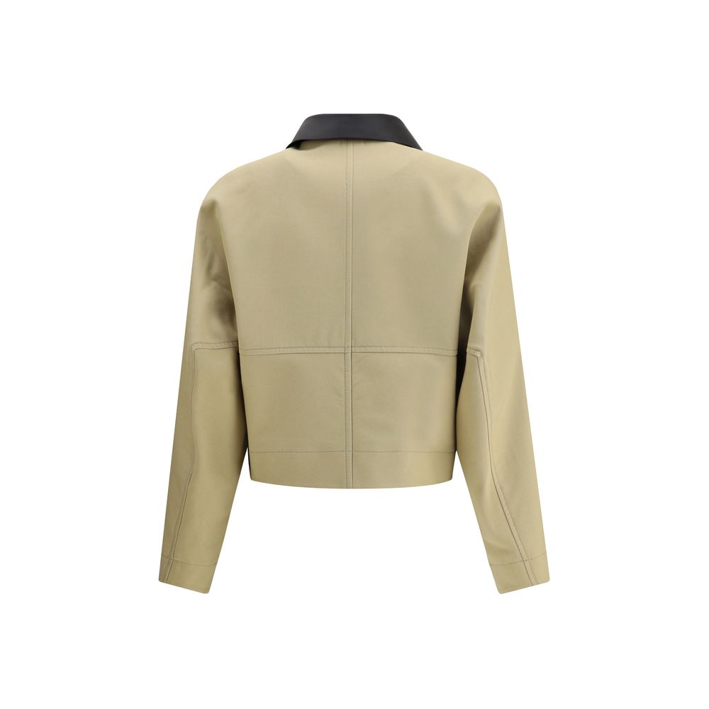 Veste en coton et cuir beige Givenchy
