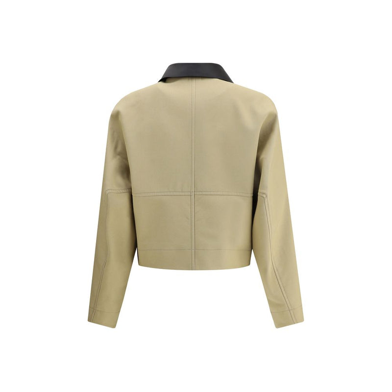 Veste en coton et cuir beige Givenchy