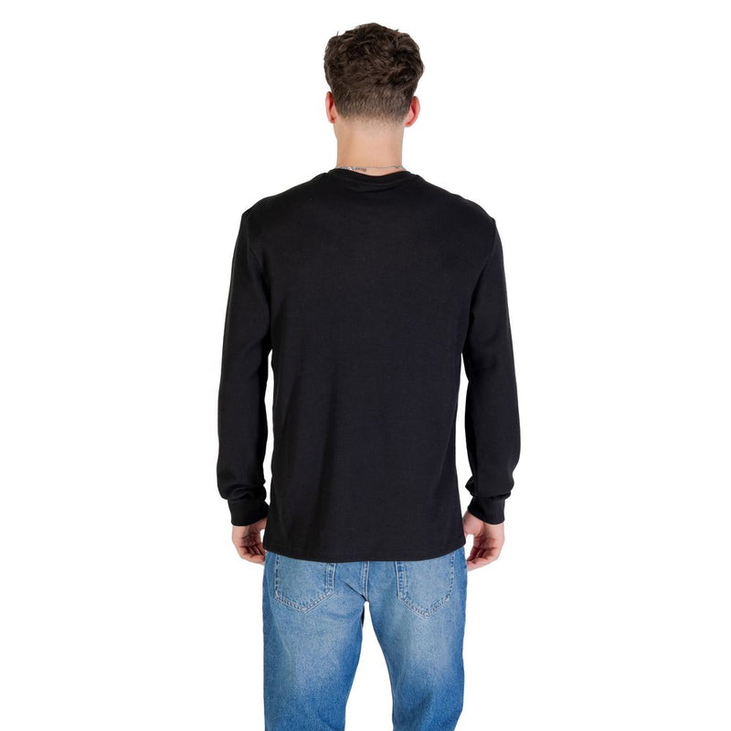 T-shirt noir en coton à manches longues Calvin Klein Jeans