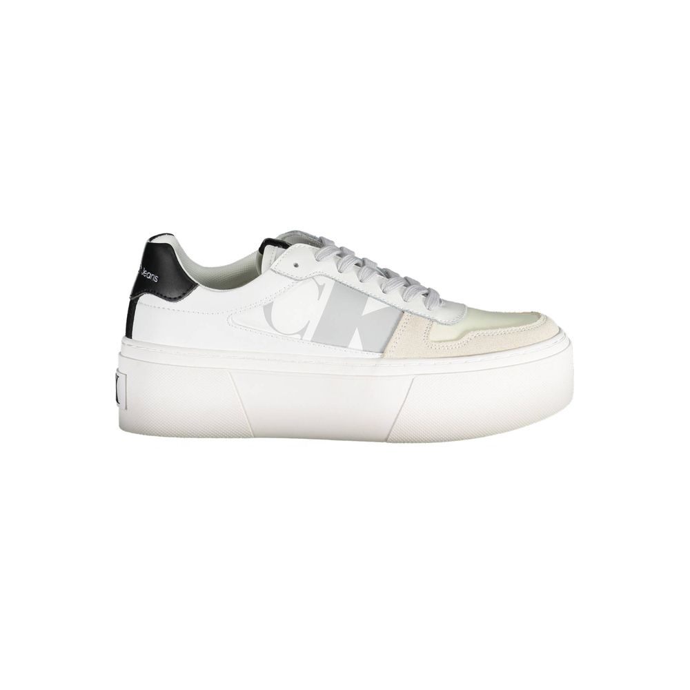 Baskets blanches en polyester pour femme Calvin Klein