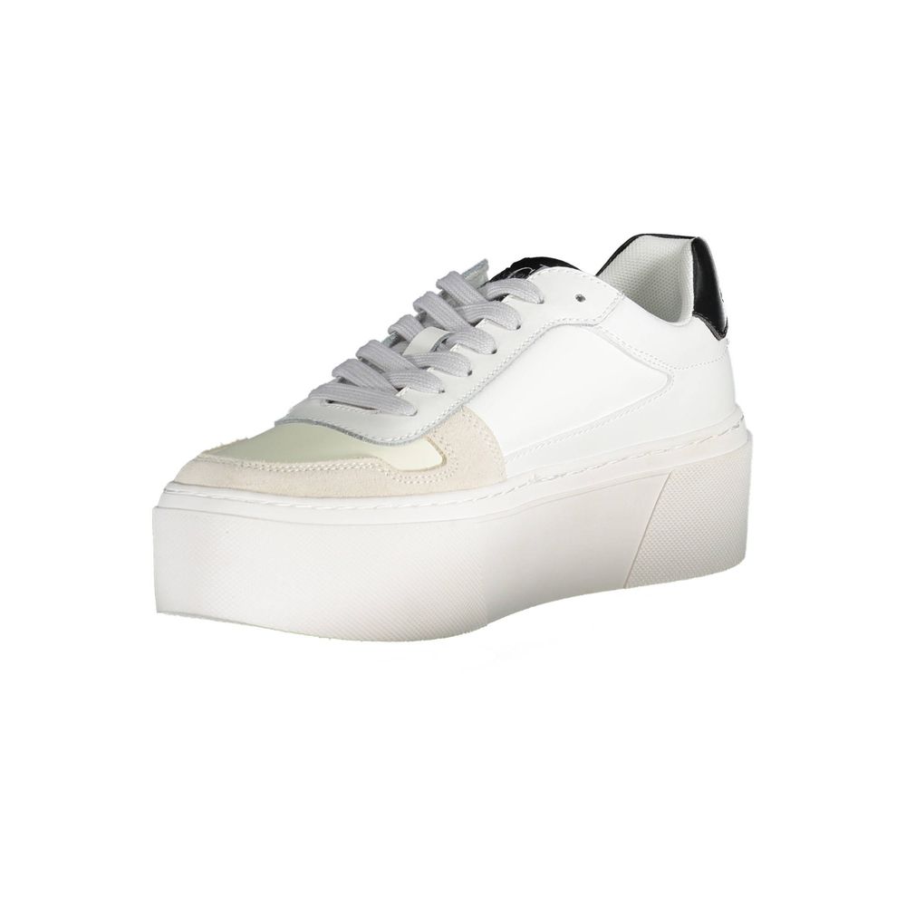 Baskets blanches en polyester pour femme Calvin Klein