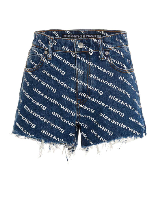 Shorts Bermudas en Coton Bleu DENIM X ALEXANDER WANG